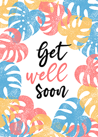 Get well soon Blue Greeting Card